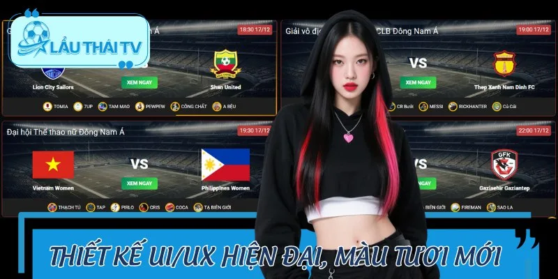 TRANG CHỦ LAUTHAITV sở hữu giao diện hiện đại với tone màu ấm